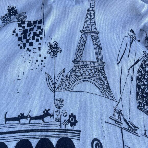 Vintage Sweater Womens Small Full Zip Beaded Short Sleeve Paris Vacation White - Picture 5 of 12